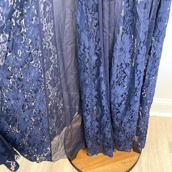 We Are HAH Mama C Sheer Lace Slip Maxi Dress In Navy Size XS New - Picture 8 of 16